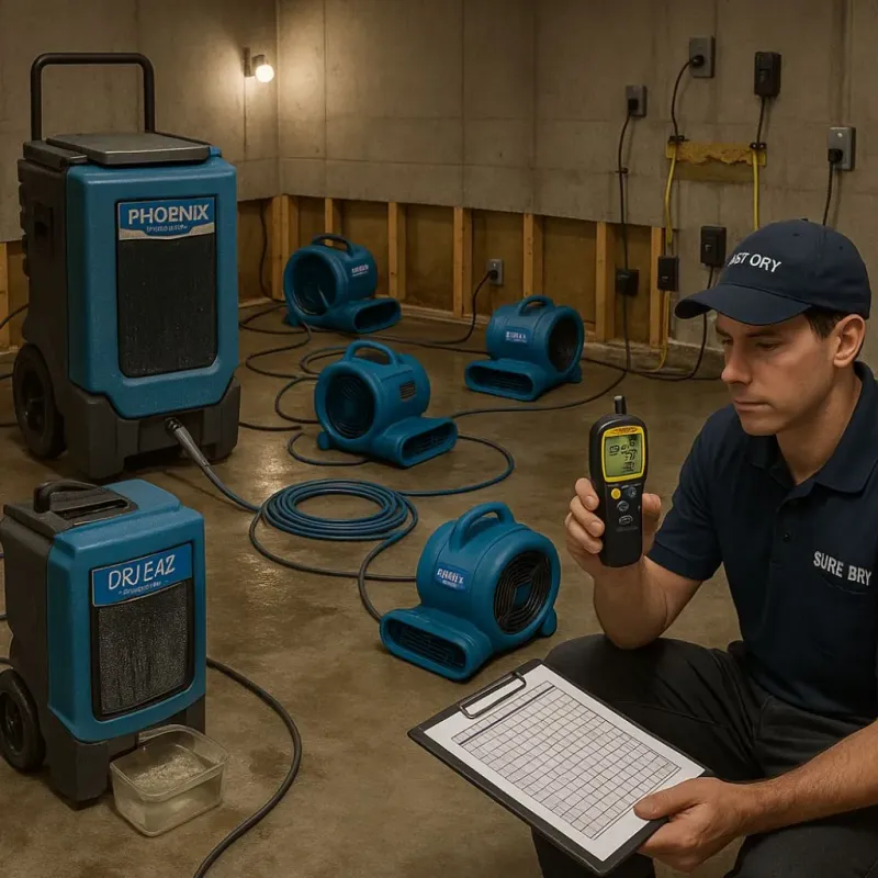 Structural Drying and Dehumidification process in Marion, WI